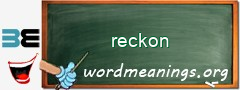 WordMeaning blackboard for reckon